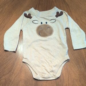 Garanimals Cream and Brown Moose Bodysuit